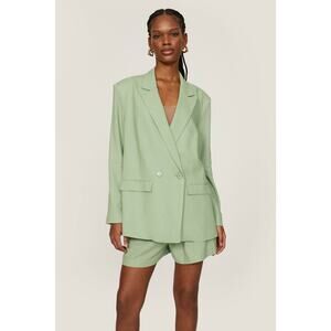 THAKOON COLLECTIVE Green Oversized Linen Blazer Size 12